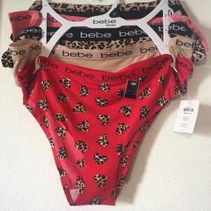 Five Pair Bebe Laser Tanga Panties. Tag Free. Size 2X NWT.